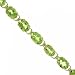 Genuine Peridot & Diamond Tennis Bracelet in Solid Yellow gold 7 inch