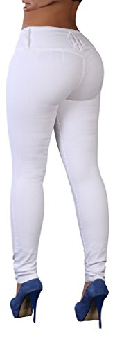 Curvify 765 Premium Women's Enhanced Butt Liftting Skinny Jeans White 5