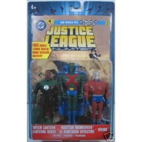  Justice League Unlimited - Green Lantern, Martian Manhunter, & Orion Action Figures with Comic Book