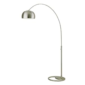 Nova Lighting 8364RX Cleo 1 Light Arc Lamp, Brushed Nickel with Brushed Nickel Shade by Nova Lighting
