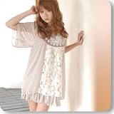 レース×シフォン クラシカルチュニックワンピース