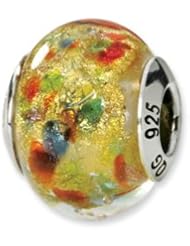 Yellow Spotted, Murano Glass Charm for 3mm Charm Bracelets
