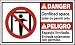 NMC DBA8P 10x18 Ps Vinyl Confine Danger Bilingual Sign