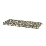 Outdoor Bench/Glider Cushion w/ Box Edge Welts - Q Sinclair Damask Black Easy Care- Ballard Designs