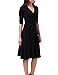 Zattcas Womens V Neck 3/4 Sleeve Faux Wrap Casual Cocktail Dress