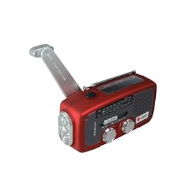 Etón American Red Cross ARCFR160R Microlink Self-Powered AM/FM/NOAA Weather Radio with Flashlight, Solar Power and Cell Phone Charger (Red)
