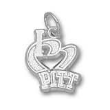 Pittsburgh Panthers 1/2in Sterling Silver I Love Pitt Pendant