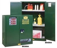 Justrite 65" X 43" X 18" Green 45 Gallon Pesticide Storage Cabinet With Manual C