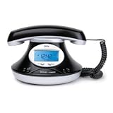Jwin JT-P430 Vintage Design Jumbo Caller ID Telephone With Alarm Clock, Black
