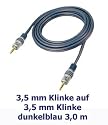 Klinke 3,5 mm stereo / Klinke 3,5 mm stereo HQ 3,0 m dunkelblau