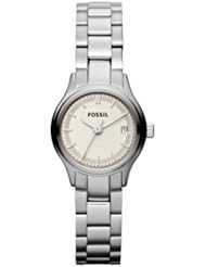 FOSSIL Womens ARCHIVAL Mini Silver-Tone All Stainless Steel Calendar Bracelet Watch ES3165