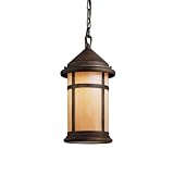 Kichler Lighting 10949CV Tularosa 18-Watt 1-Light Fluorescent Energy Star Outdoor Pendant, Canyon View with Honey Opalescent Glass