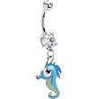 Blue Sea Horse Belly Ring