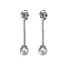 Dainty Sweet Butterfly Dangling Pearl Platinum Overlay CAREFREE Sterling Silver Earrings, White