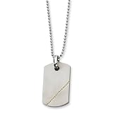 Chisel Titanium and Diamond in 14k Accent Dog Tag Necklace