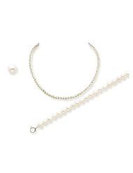 Genuine .925 Sterling Silver 4.5-5mm Freshwater Cultured Pearl Bracelet and Necklace Set. 100% Satisfaction Guaranteed.