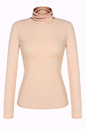 Zeagoo Women's Basic Slim Fit Long Sleeve Turtleneck T-shirt Plus Top and Blouse
