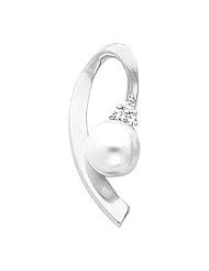 Platinum White Akoya Cultured Pearl and Diamond Pendant -- LIFETIME WARRANTY