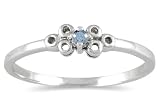 0.03 CTW Blue Diamond Promise Ring in 10K White Gold