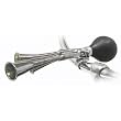 Sunlite Bicycle Squeeze Horn, Triple Horn, Chrome Plated