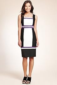 Linen Blend Colour Block Shift Dress