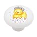 Bubble Bath Rubber Duck Decorative High Gloss Ceramic Drawer Knob