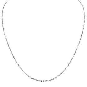 14k White Gold 1.5mm Rolo Chain Necklace, 24 by
