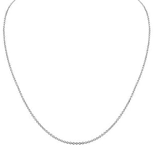 14k White Gold 1.5mm Rolo Chain Necklace, 18 by