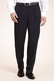 Crease Resistant Active Waistband Pleat Front Straight Fit Trousers