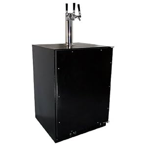 Marvel 61HK-BB-O-3 Multi Faucet Built-In Kegerator w/ Dark-colored Overlay Door