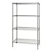 Quantum Storage Systems WR63-3048C Starter Kit for 63" High 4-Tier Wire Shelving Unit, Chrome Finish, 800 lb. Per Shelf Capacity, 30" Width x 48" Length x 63" Height