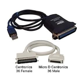 Cable-Tex USB to 36 pin Micro Centronics Male HP Printer Adaptor