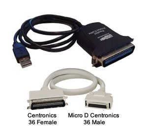 Cable-Tex USB to 36 pin Micro Centronics Male HP Printer Adaptor