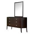 Stuttgart 6 Drawer Dresser and Mirror Set - Cappuccino