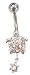 Baby Turtle Crystal Crystals Belly Ring Curved Barbell
