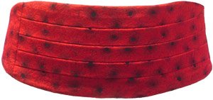 Red Gerbera Silk Cummerbund by Robert Charles