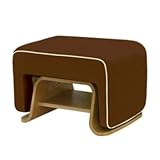 Nurseryworks Cole Ottoman in Mocha with Ecru Piping and Light Legs