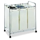 0rganize It All 3 Section Garment Rolling Rack Laundry Sorter