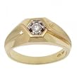 Diamond Solitaire Mens Wedding Ring Band in Yellow Gold