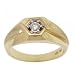 Yellow Gold Mens Wedding Ring Band Solitaire Diamond
