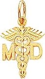 10K Yellow Gold MD Caduceus Charm