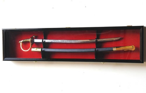 1 Sword Display Case Cabinet Stand Holder Wall Rack Box - Lockable w/ 98% UV Protection
