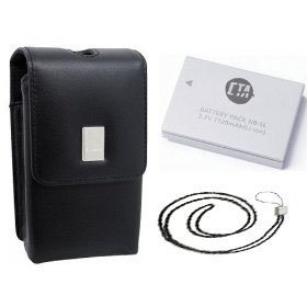 Canon PSC-55 Deluxe Leather Compact Case for the Powershot SD960 IS / SD780 IS / SD1100 IS / SD1000 IS / SD750 / SD630 / SD600 / Digital Cameras + NB-4L NB4L Battery Pack