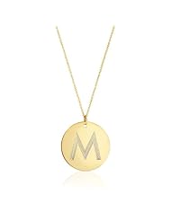 Gold Monogram Necklace - Initial Disc Necklace - Wedding Bridesmaid Necklaces - Gold Filled Necklace