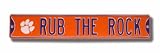 CLEMSON TIGERS RUB THE ROCK w/logo AUTHENTIC METAL STREET SIGN (6 X 36)