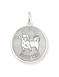 Sterling Silver Shih Tzu Disc Charm QC2707"