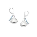 Sterling Silver Hershey's Kiss Flat Back Leverback Earrings