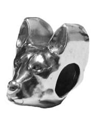 Genuine Zable (TM) Product. 925 Sterling Silver German Shepard Bead Charm. 100% Satisfaction Guaranteed.