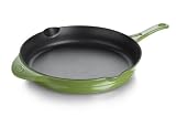 Review Calphalon CI1392G / Calphalon Enamel Cast Iron 12 Inch Fry Pan, Chive Green