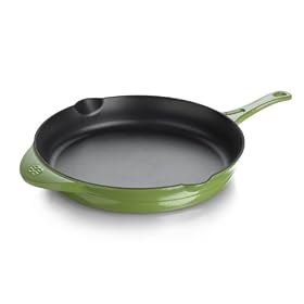 Calphalon Enamel Cast Iron 12 Inch Fry Pan, Chive Green by Calphalon